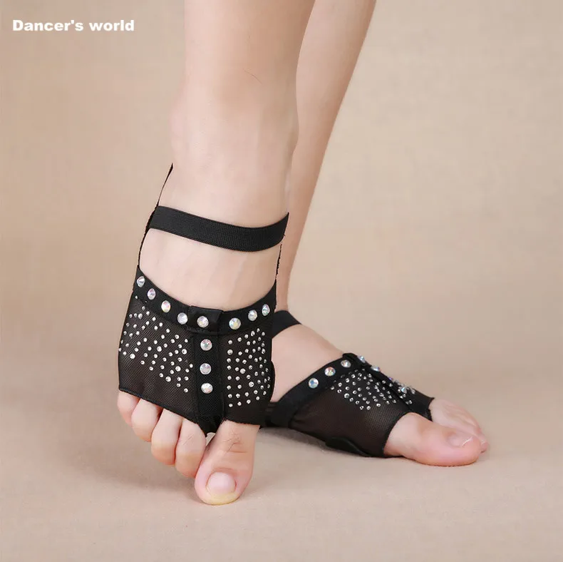 Women dance belly dance foot thong dance shoes foot half sun diamond decorated size 34 - 41 (us3.5 - 10.5) S,M,L,XL