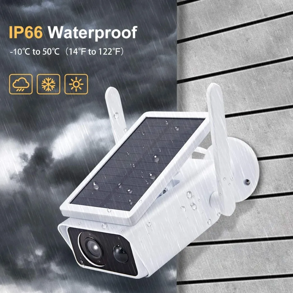3MP Wireless Solar Power WiFi Camera CCTV Security Protection Smart Home Outdoor Waterproof PIR Motion Detection Securite Cam
