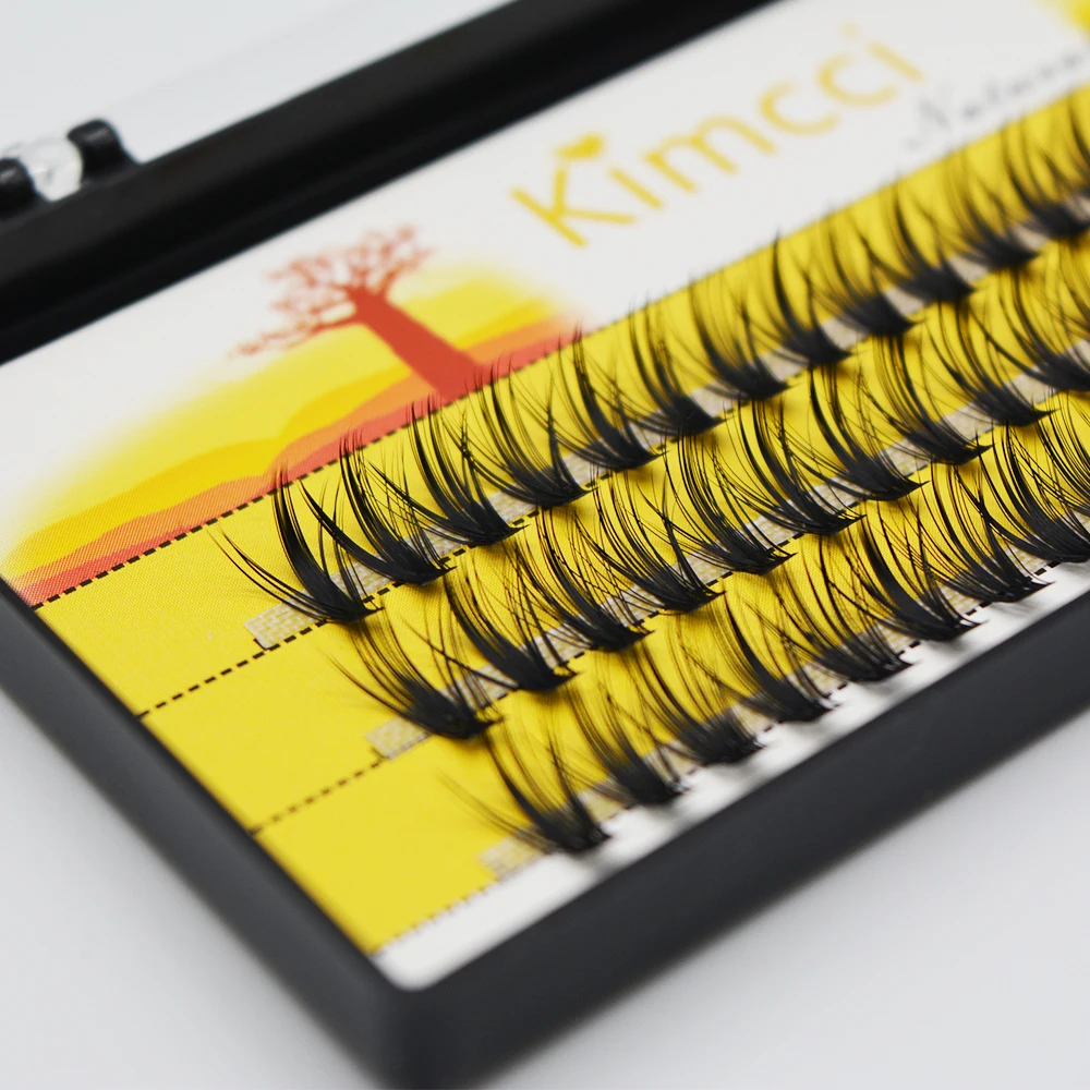 Kimcci-extensiones de pestañas de visón, pestañas postizas de volumen ruso 3D Natural, pestañas individuales de racimo 30D, maquillaje cilios, 60