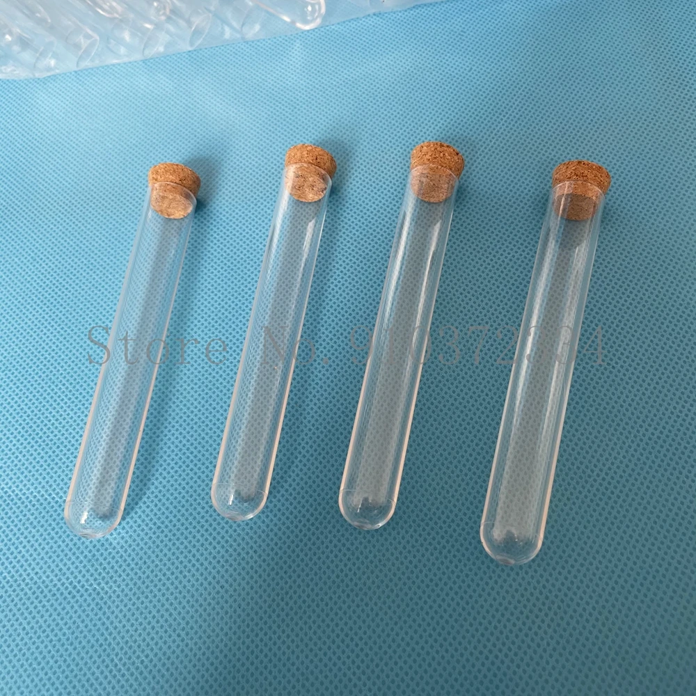 

Лабораторные прозрачные пластиковые пробирки с круглым дном, 100 шт., 15x100 мм, пробковая заглушка пробирок в подарок на свадьбу, соль для ванной бутылка