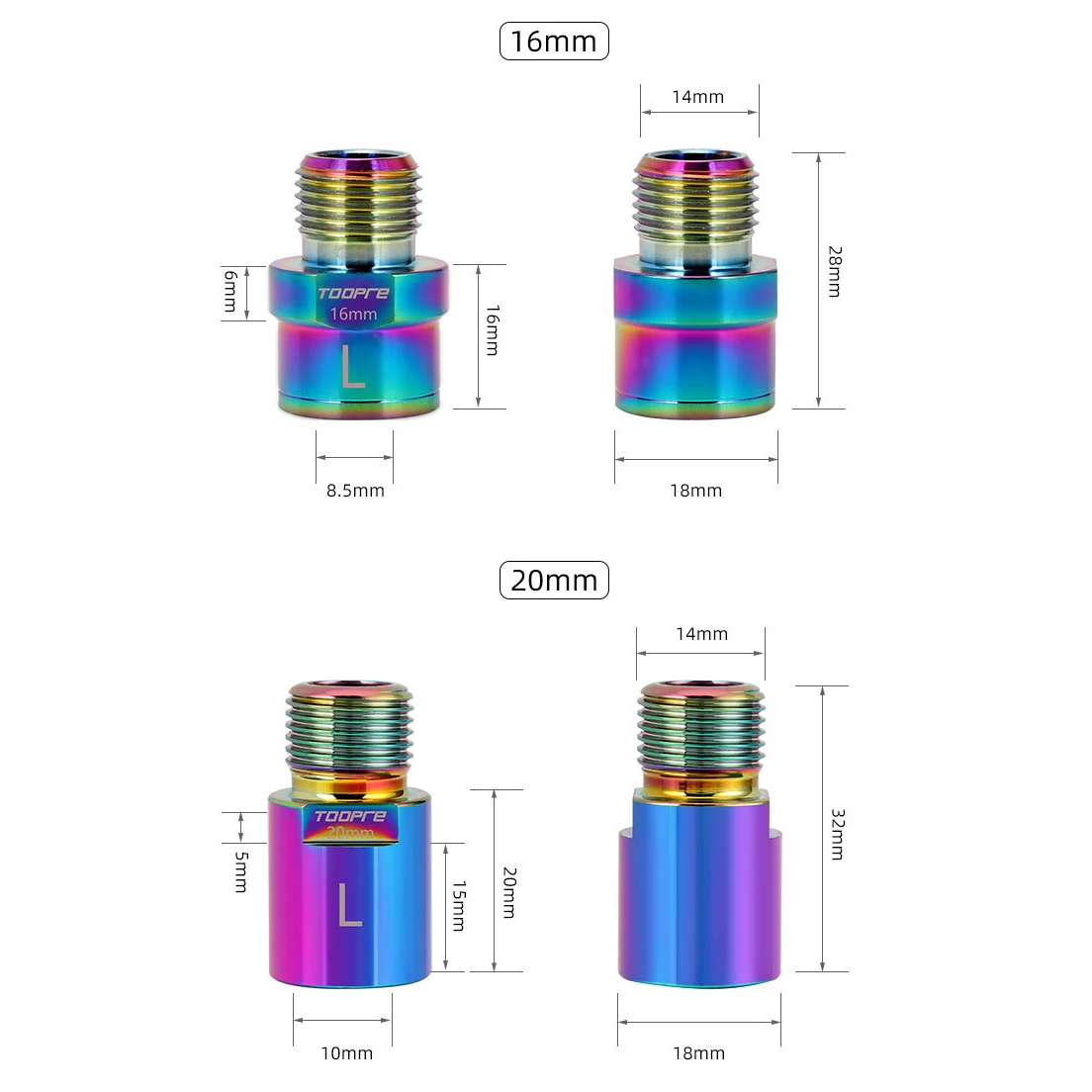 1 Pair Bicycle Pedal Shaft Extender 16/20mm Chromium molybdenum Steel Mountain Road Bike Cycling Accessories