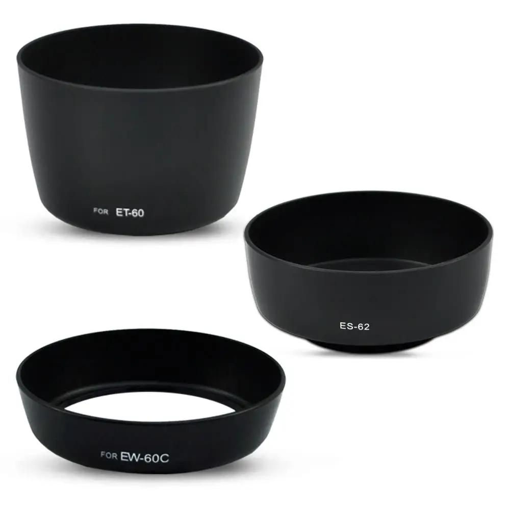 EW-60C + ET-60 + ES-62 capa da lente da câmera conjunto para canon ef 18-55mm 55-250mm 50mm f1.8 ii