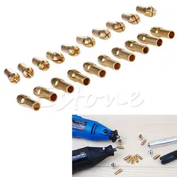 10pcs Drill Chucks Bits Brass Collet Mini Drill Chuck for Dremel Rotary Tool 4.3mm Dia 0.5mm-3.2mm Power Tool Accessory