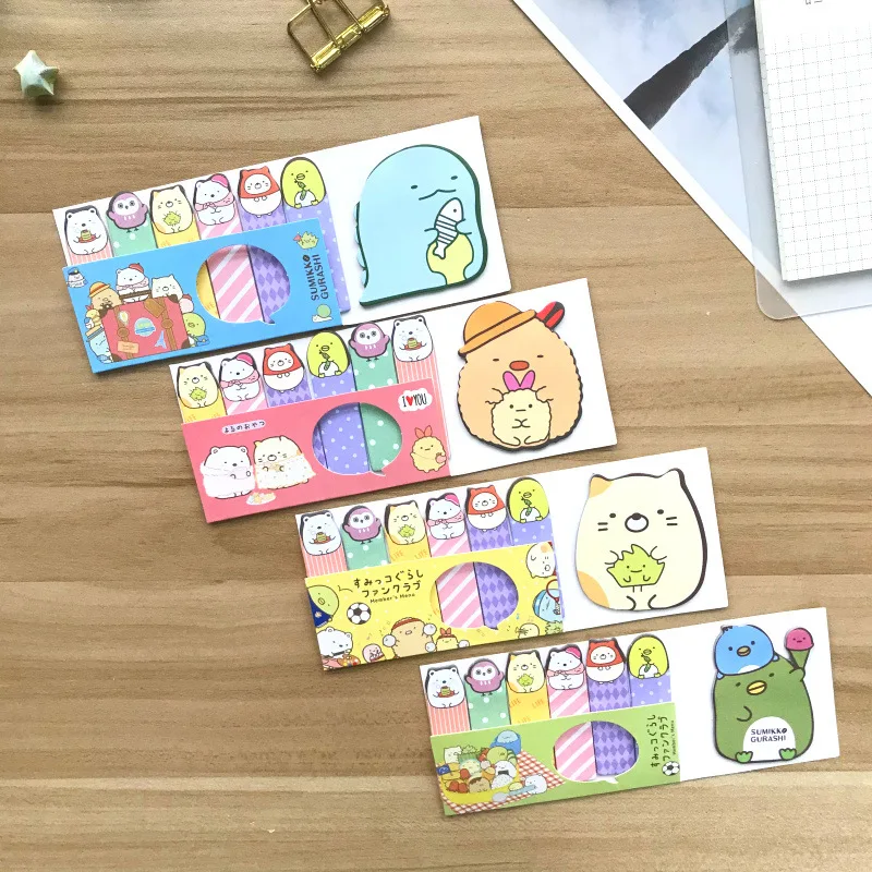 24 pcs/lot Cartoon Sumikko Gurashi Memo pad Sticky Notes Cute N Times Stationery Label Notepad Bookmark Post school supplies