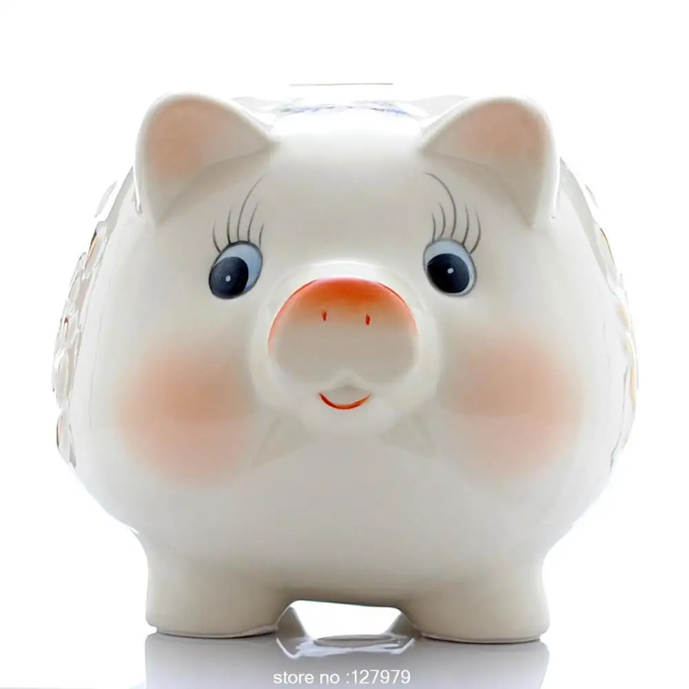 Ceramic piggy bank, piggy, creative gift decoration, lovely, felicitous wish of making money ~