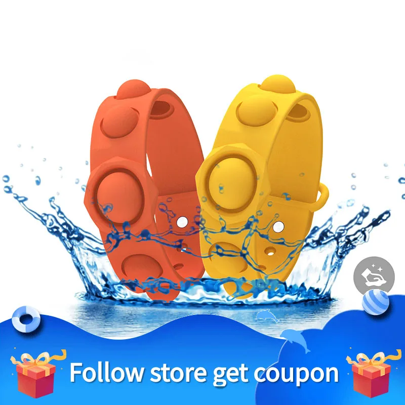 Decompression Bracelet Portable Press Fidget Simple Dimple Pop it Stress Relief Silicone Colourful Finger Toys Massage Decorate