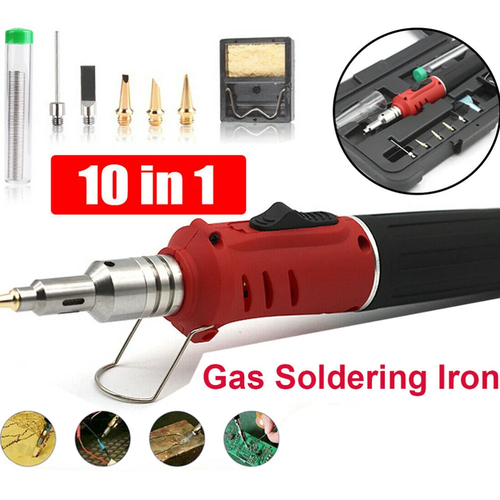 

Gas Soldering Iron Kit Set Cordless Auto Ignition Butane Gas Soldering Iron Kit Ignite Welding Torch Tool For Electric Repair