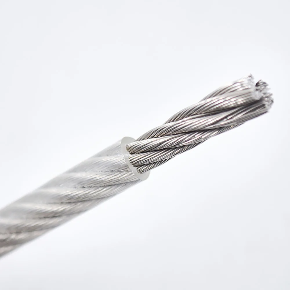 Cable de alambre de acero inoxidable recubierto de plástico PVC, 1 metro, 4mm, 5mm, 6mm, 8mm, 7x7/ 7x19