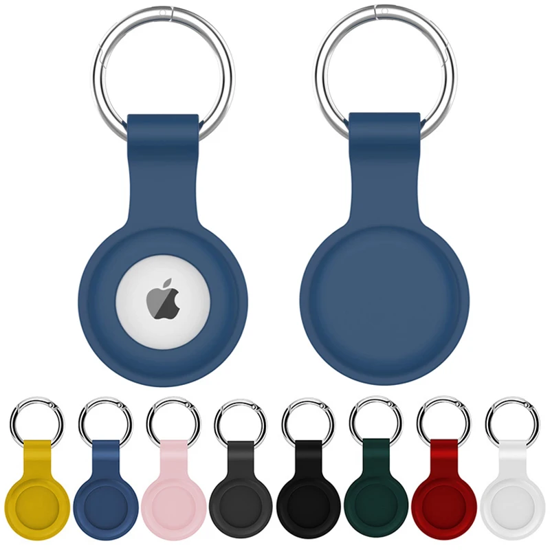 Ban Đầu Silicone Lỏng Dành Cho Apple Airtag Di Động Móc Khóa Ốp Lưng Dành Cho Apple Airtags Theo Dõi Thiết Bị Bảo Vệ Trường Hợp