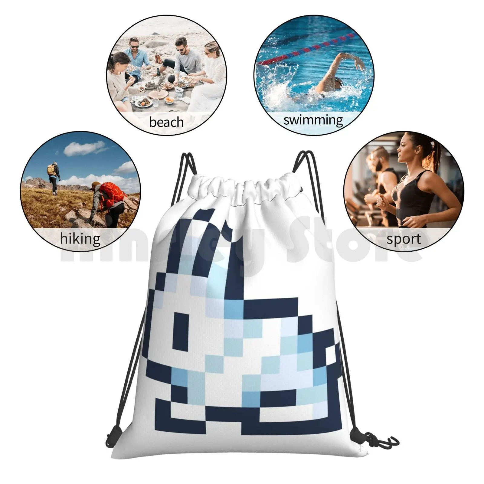 Terraria Rabbit Backpack Drawstring Bags Gym Bag Waterproof Pixel Terraria Rabbit Game