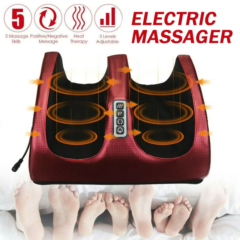 Electric Foot Massager Kneading Deep Tissue Relax Heated Roll Legs Feet Relief Fatigue Foot Massage Machine EU/US/UK Plug