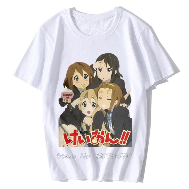 Men K-ON Grills T Shirts Yui Japan Music Anime  Cotton Tops Crazy Short Sleeve Harajuku Tee Shirt Summer T-Shirts