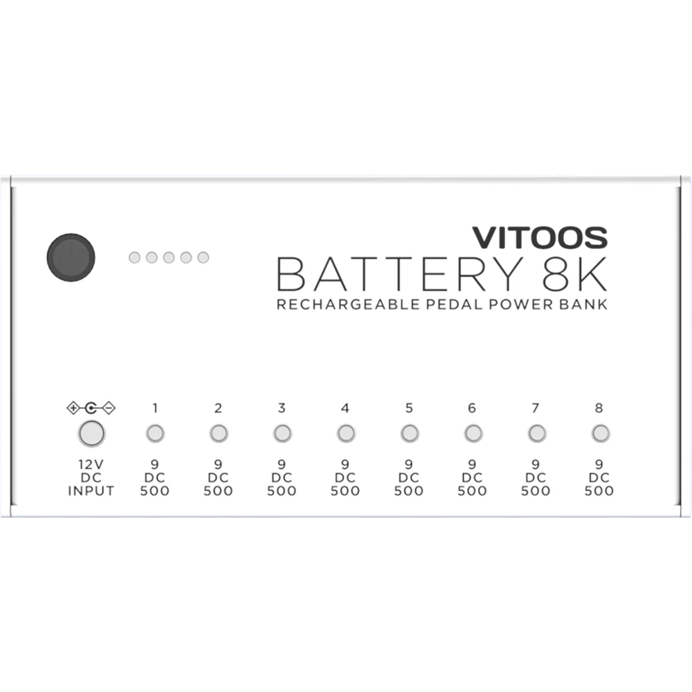 VITOOS Lithium Battery Effect Pedal Power Supply, totalmente isolado filtro, redução de ruído, alta potência, BATTERY8K, BT8K