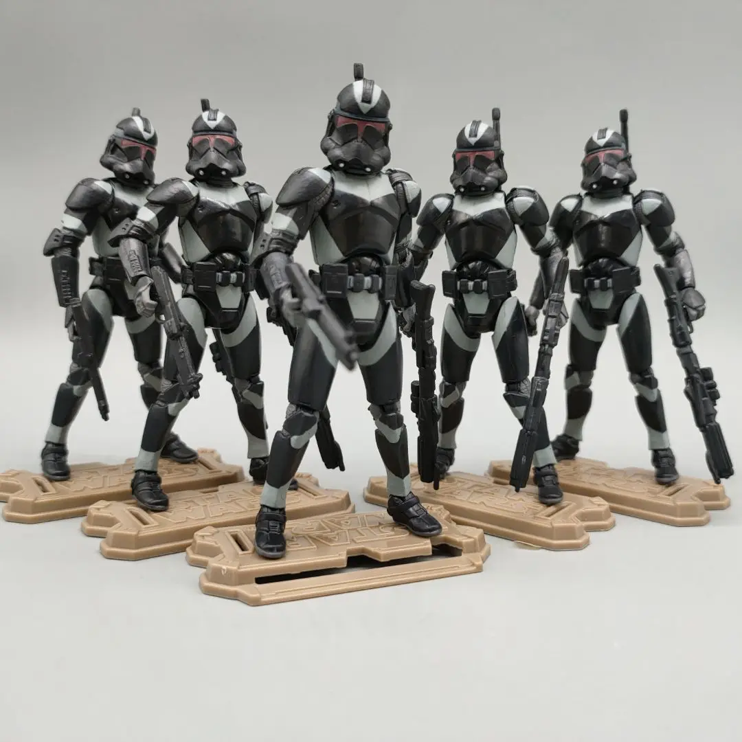 Lot of 5 Star Wars Republic Shadow Utapau Black Clone Trooper 3.75