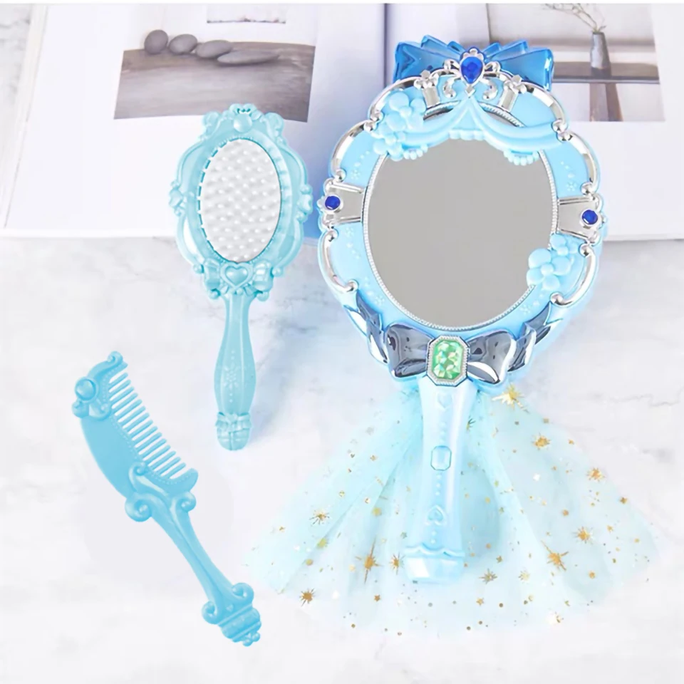 Flower Fairy Mirror Children Dresser Magic Wand Makeup for Girls Princess Accessory Beauty and Fashion Toys Gifts for Girls Play