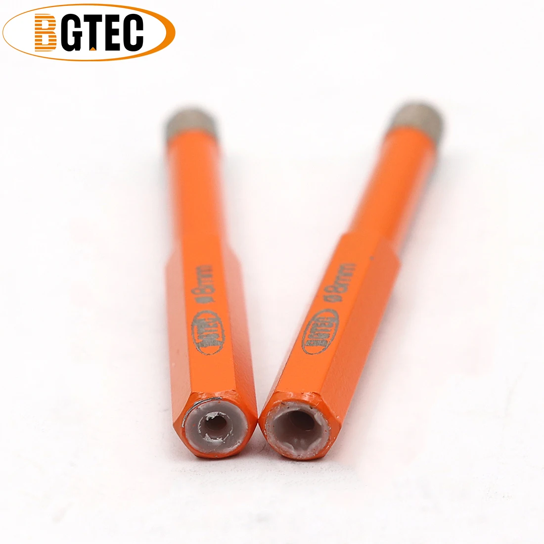 BGTEC 2pcs Hex shank 8 millimetri di Vuoto Brasato punte di perforazione A Secco punta di diamante per il ceramie piastrelle di granito foro sega