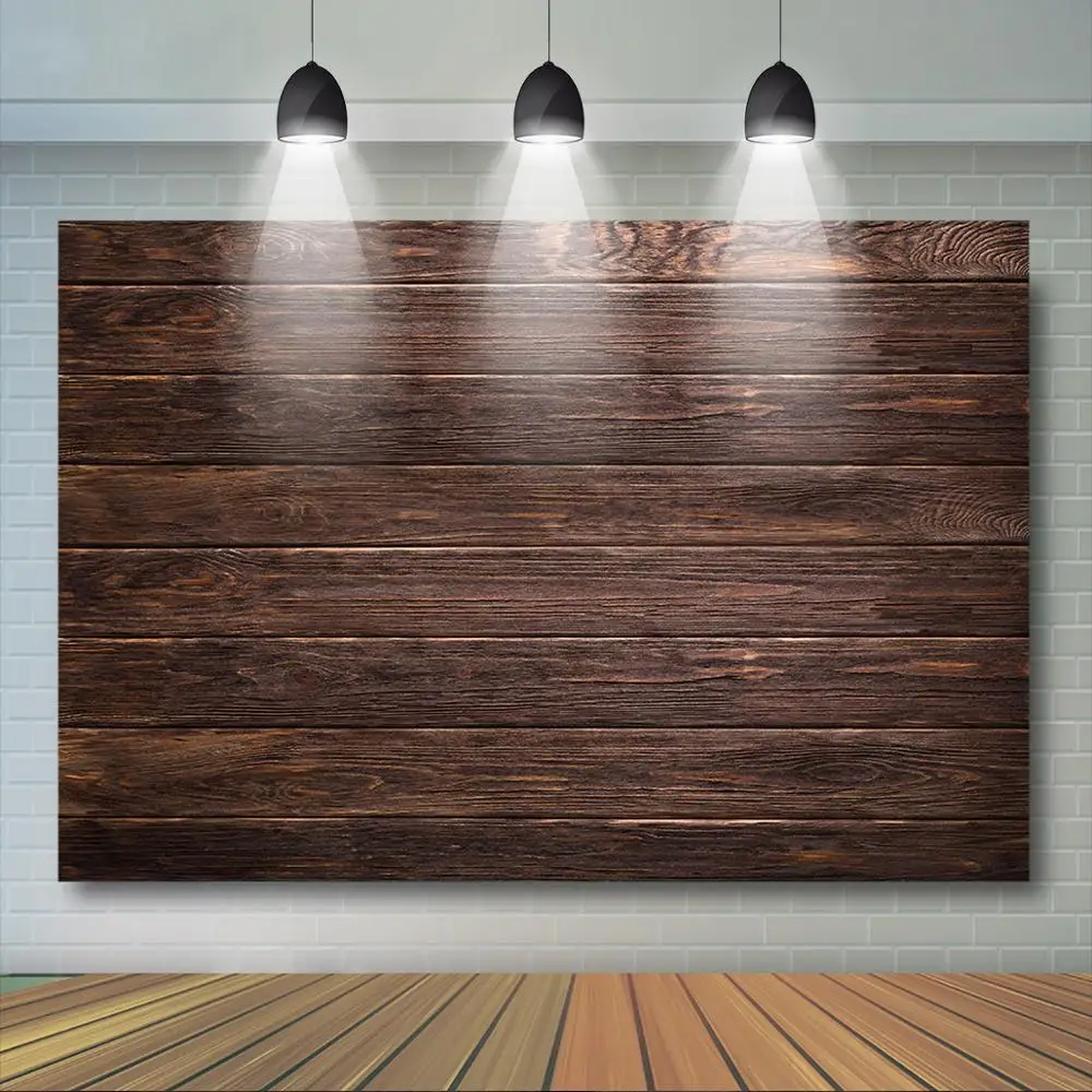 Fondo de madera marrón para fiesta de cumpleaños, suministros de decoración para fiesta de bienvenida de bebé, retrato de bebé, joyería, tela, Fondo de fotografía de comida