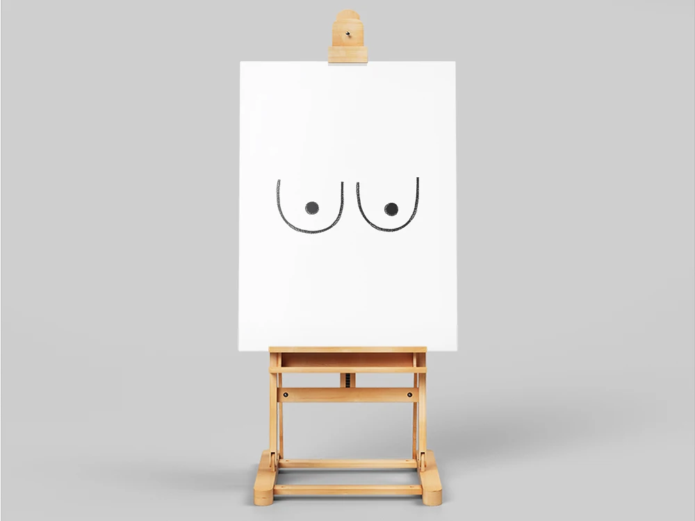 Boob Line Art Print | Minimal Breasts Poster | Line Art Bust | Tits Sketch | Titties Illustration | Female Body Post| Neutral To