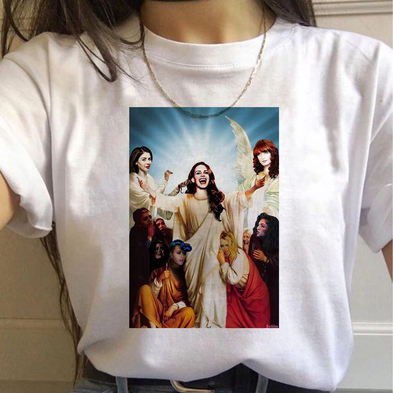 90s Graphic Aesthetic Tshirt Korean Style Top Tees Female Lana Del Rey Harajuku Ullzang T Shirt Women Funny Print Fans T-shirt