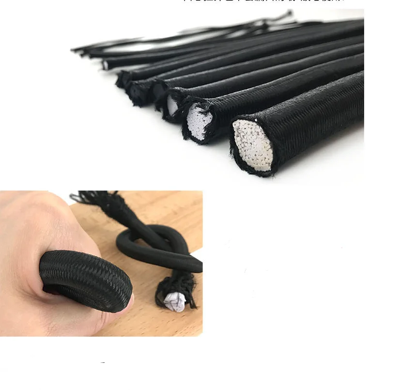 2 metri nero bianco fascia elastica rotonda di alta qualità 1mm-10mm corda elastica rotonda elastico linea elastica accessori per cucire fai da te