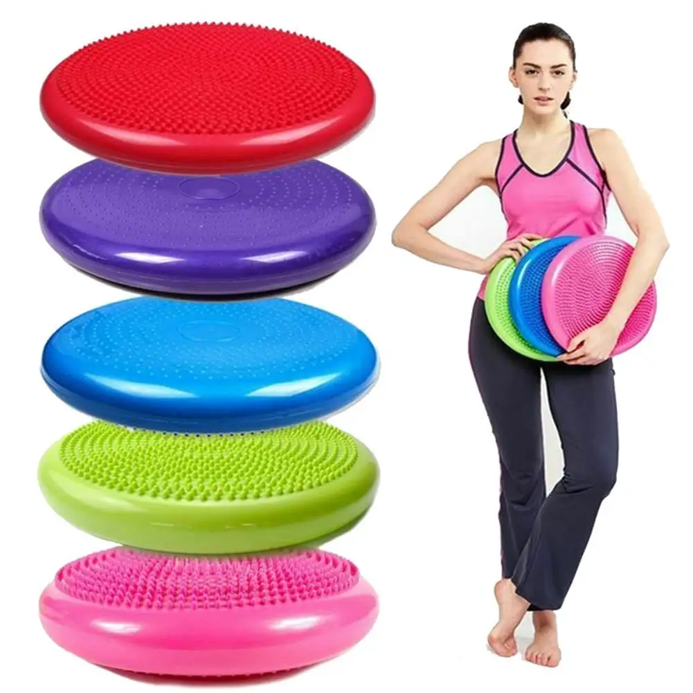 33cm Yoga Gym Inflatable Stability Wobble Balance Massage Pad Mat Disc Cushion