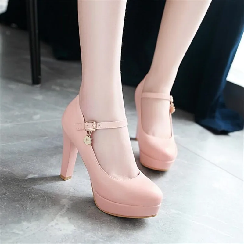 Girls Cross Strap Women Spike High Heels Mary Jane Shoes Party Wedding Cosplay White Pink Ruffles Bow Princess Lolita Pumps32-43