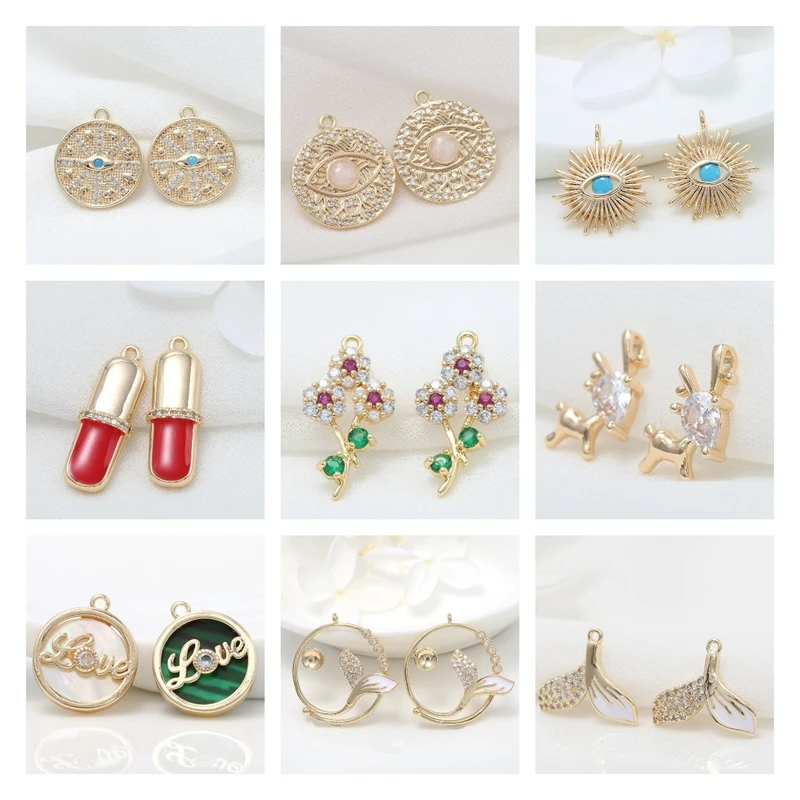 DIY Bracelet Necklace Extension Chain Charms Gold Plated Brass Zircon Small Heart Charm Pendant For Tail Extender Chain Fittings - Image 6