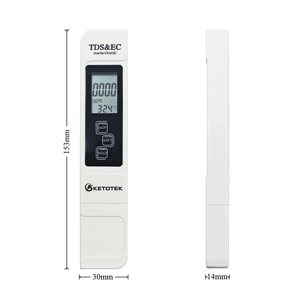 Portable Digital Misuratore di PH 0.00-14.0 PH Tester TDS & CE Termometro del Tester 0-9999us/cm 0-9999ppm 0.1-80.0 gradi di Acqua Qualit Monitor