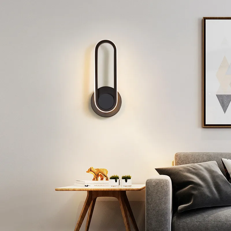 

Nordic modern 12W LED wall light personality bedroom bedside lamp minimalist creative stair aisle living room revolve wall lamp