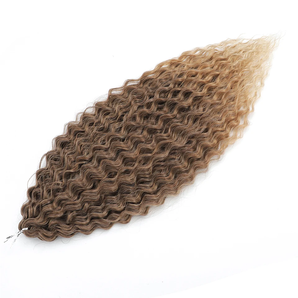 Deep Wave Twist Crochet ผมธรรมชาติสังเคราะห์ Afro หยิกโครเชต์ Braids Ombre Braiding Hair Extensions สำหรับผู้หญิง HighTempreture