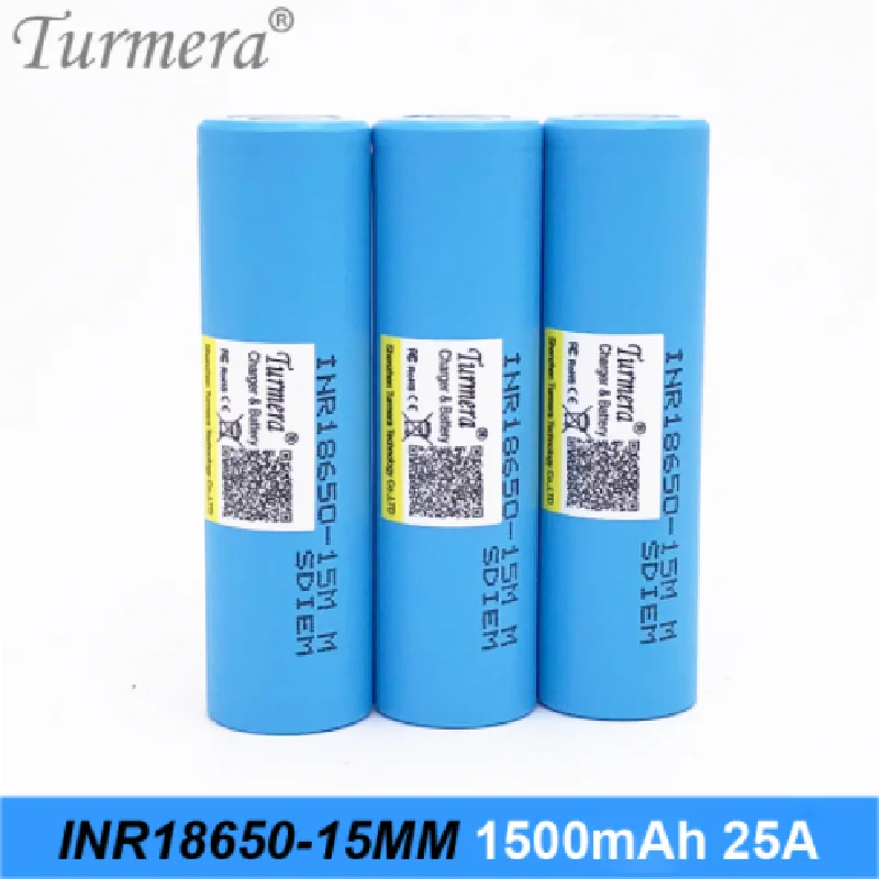 Oryginalna bateria INR 18650-15MM 1500mah 25A 18650 15MM do baterii śrubokręt shura shurik odkurzacz bateria do Turmera