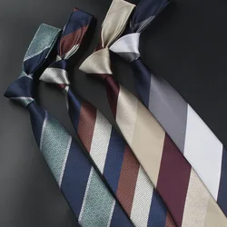 8cm New Jacquard Striped Tie For Men Women Polyester Elegant Neck Tie for Wedding Business Adult Suits Skinny Ties Retro Necktie