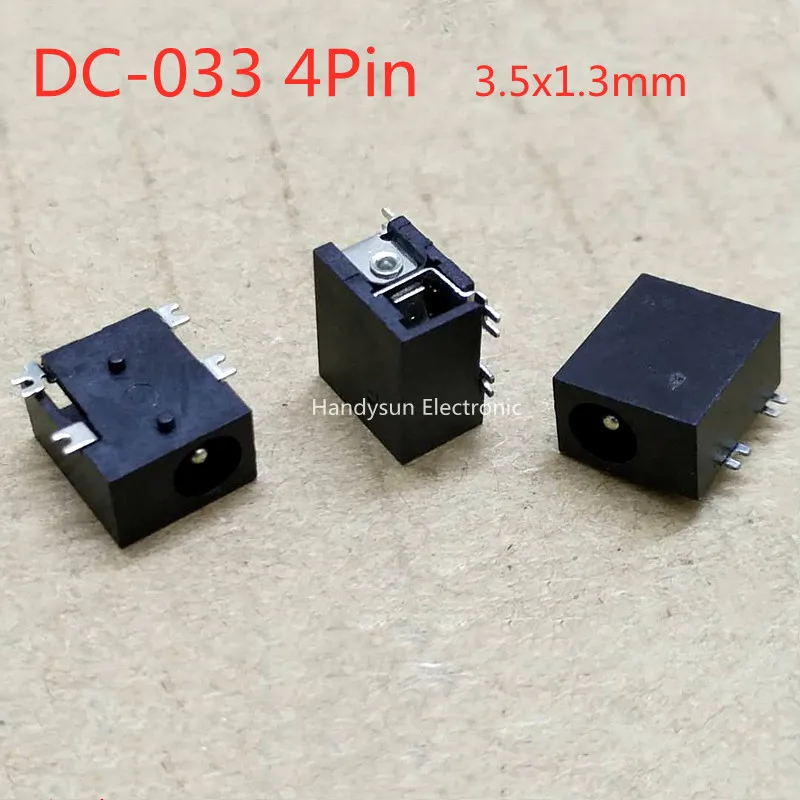 

DC-033 DC Power Socket Female Base 3.5x1.3mm 4Pin Patch With Post Power Interface Panel Mount Connector Adapter