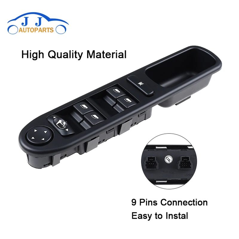 Interruptor de puerta eléctrica delantera izquierda para coche, Control de ventana, elevador de marco de vidrio para Peugeot 6554, 307CC, 307SW, 307-2000, 2007. KT