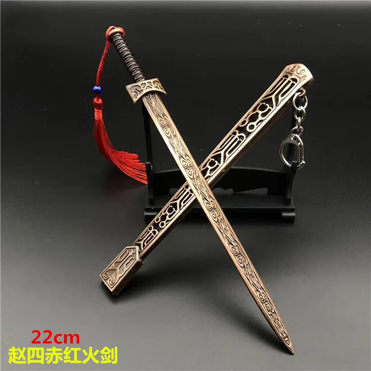 Cinese antica famosa spada Han spada Qin Shihuang Dynasty Yue King Sword Ruyi spada modello di arma lega Prop souvenir regali