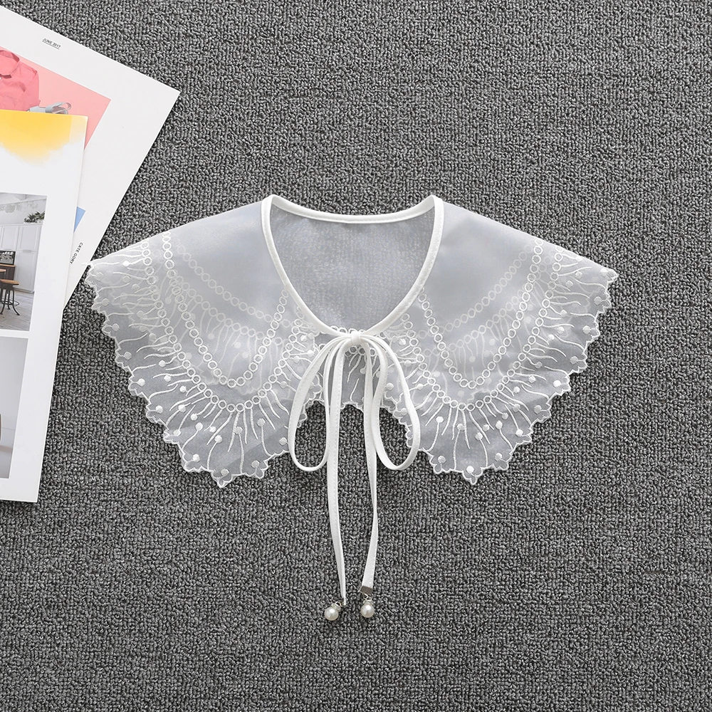 Women Lace Fake Collar Blouse Cloud Shoulder Doll Collar Detachable Shirt Collar Blouse Top Collars For Women Dropshipping