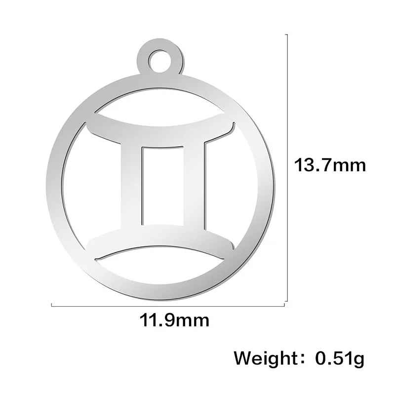 Teamer-colgante de acero inoxidable para fabricación de joyas, amuletos flotantes de 12 piezas del zodiaco, Géminis, Aries, Libra, Taurus, 12
