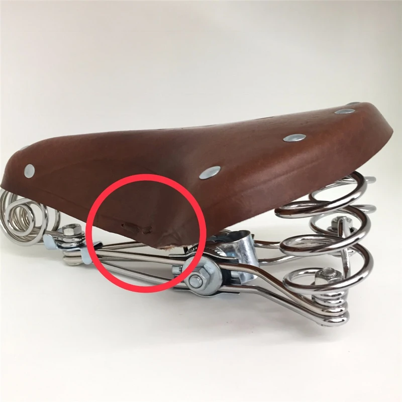 Traditional Old Style Bicycle Saddle Riveting Cow Leather Seat Road MTB Bike Standard Vintage Cushion Cycling Part