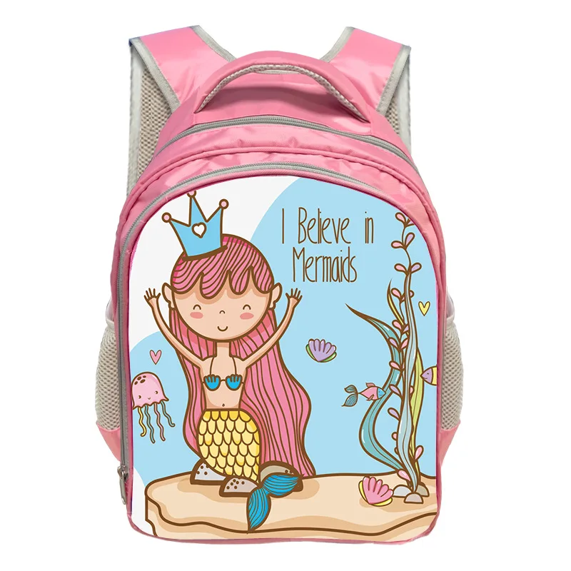 Disney Cartoon Bags Fairy Tale Schoolbag For Girls Cartoon Little Mermaid Ariel Princess Backpack Kids School Bag Book Bags