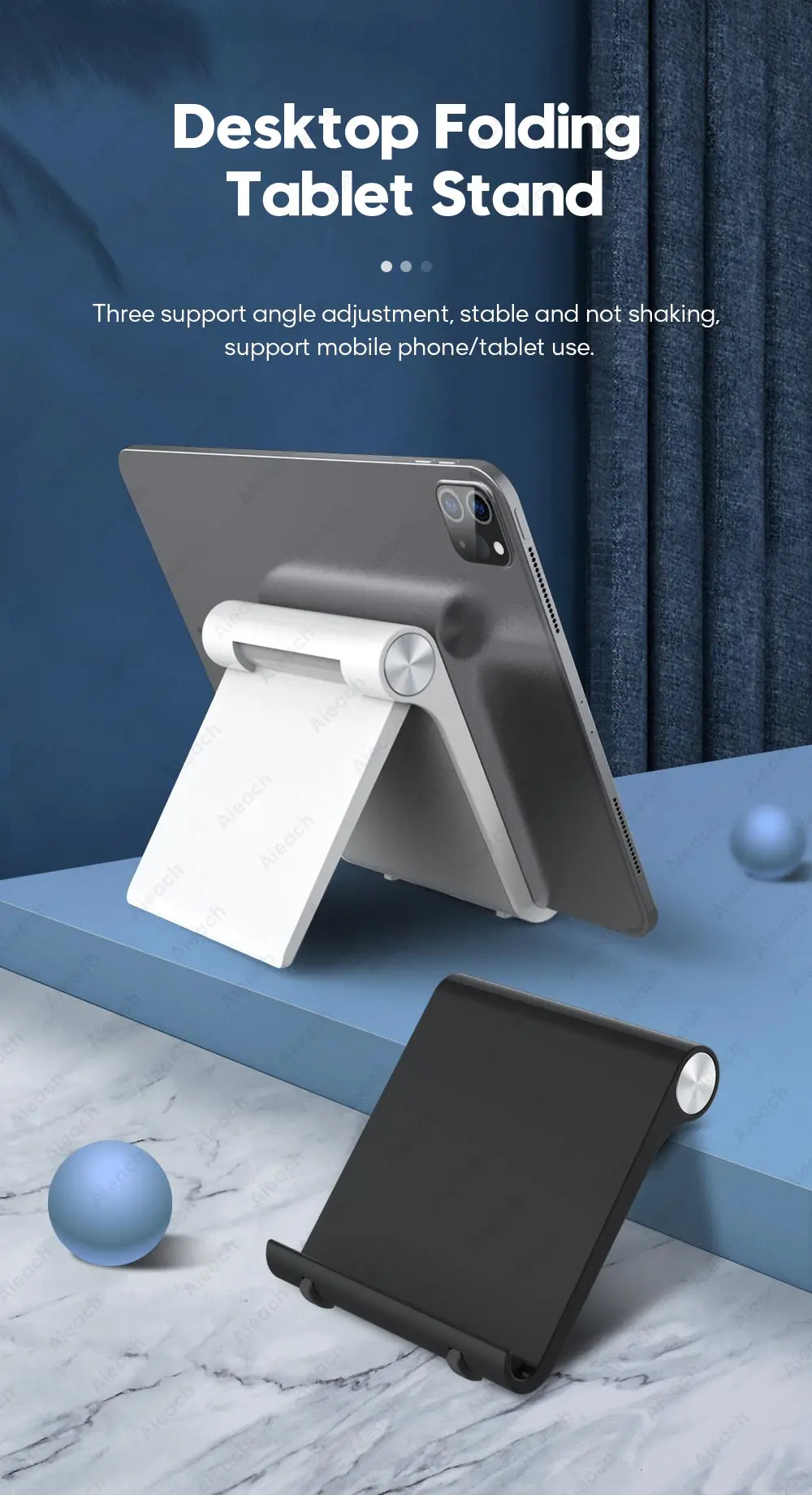 Support de tablette pliable réglable pour iPad 7.9 à 11 pouces, Support de tablette Xiaomi Samsung, Support de bureau pour téléphone portable