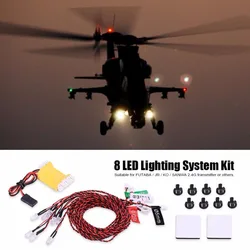 Luci RC 8 Kit sistema di illuminazione a LED simulazione luci lampeggianti con scatola di controllo accessori RC per elicottero aereo RC