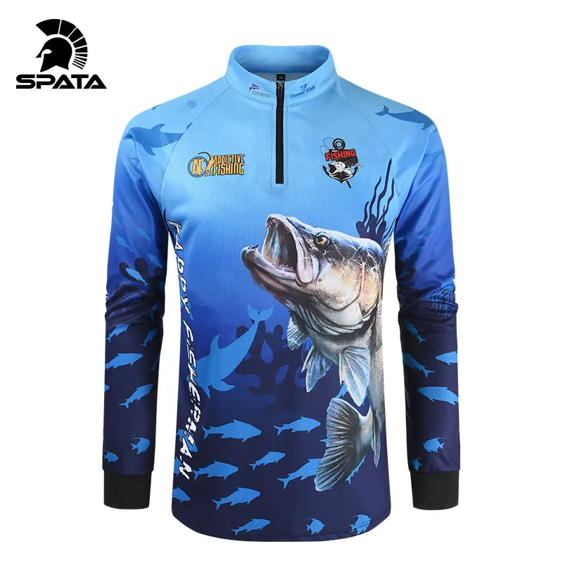 2024 Spata Outdoor Sports Fishing Shirts Anti-UV Fishing Jersey Sunscreen Breathable Moisture-wicking Quick Dry FIshing Clothing