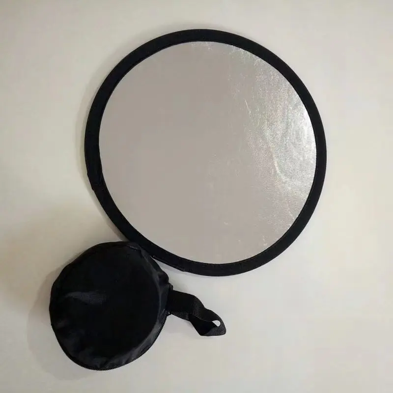 Reflector redondo plegable para estudio de fotografía, Reflector de 30CM/12 pulgadas, 2 en 1, pequeño color dorado, plateado