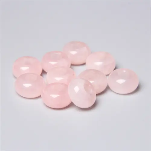 10pcs/Lot 8x14mm 5mm Big Hole Natural Round Jades Jaspe Stone Crystal Spacer Beads Charm Pendant For Jewelry Making Accessories - Image 23