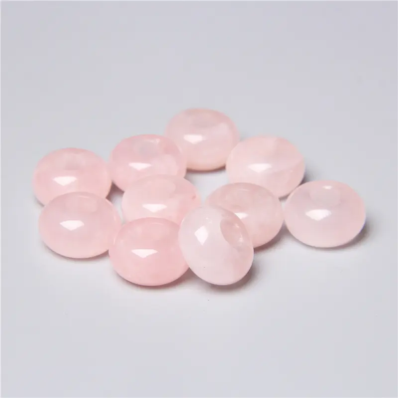 10pcs/Lot 8x14mm 5mm Big Hole Natural Round Jades Jaspe Stone Crystal Spacer Beads Charm Pendant For Jewelry Making Accessories - Image 23