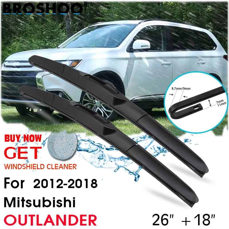 

Car Wiper Blade Front Window Windscreen Windshield Wiper Fit Blades Accessories For Mitsubishi OUTLANDER 26"+18" 2012-2018