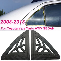 2PCS Rear Car Side Window Louvers Vent Cover Trim Decoration ABS Carbon For Toyota Vios Yaris Sedan 2008-2013 Car Accessories