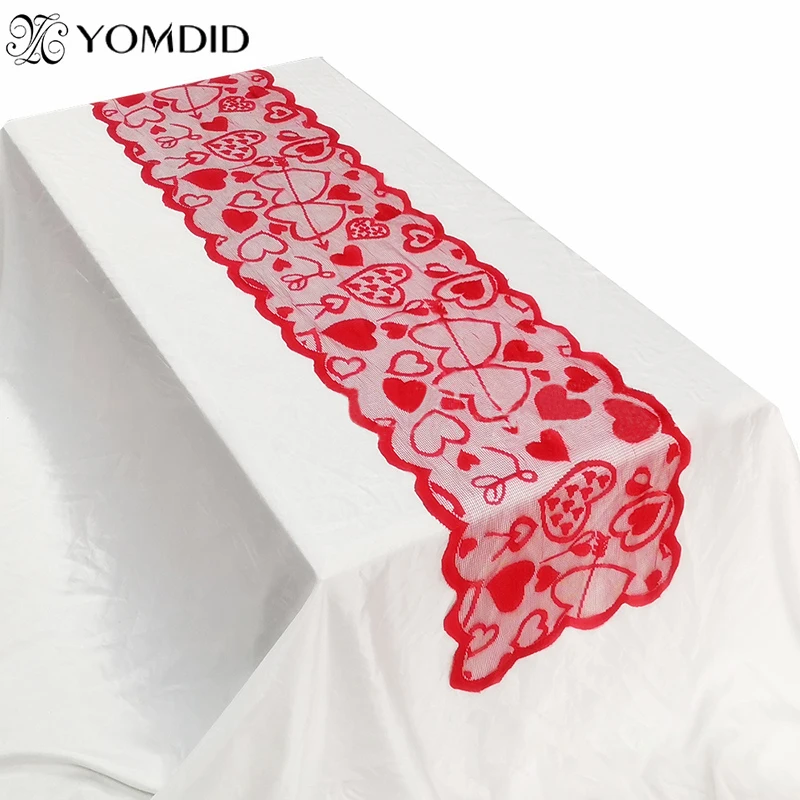 1PC Valentine's day Table runner Wedding Table Runner Modern For Home Party Table Decoration Dining Christmas Decoration