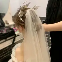 Shiny Two-Layer Bridal Wedding Veil #5