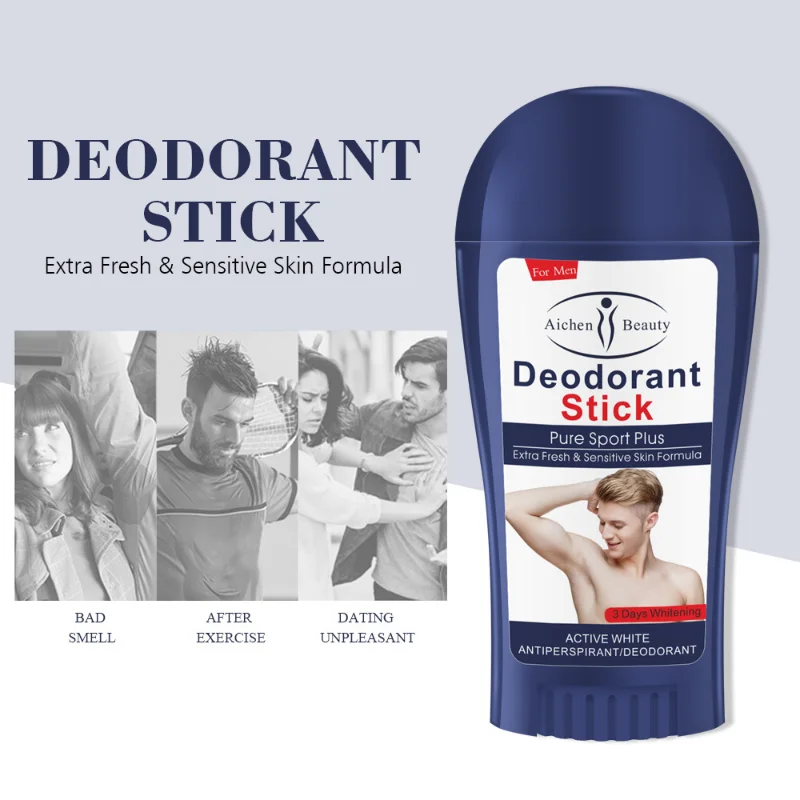 Men\'s Deodorant Stick Natural Remover Underarm Odor Stick Deodorant Antiperspirant Long-Lasting Keep Dry Gentle Body Care 50ml